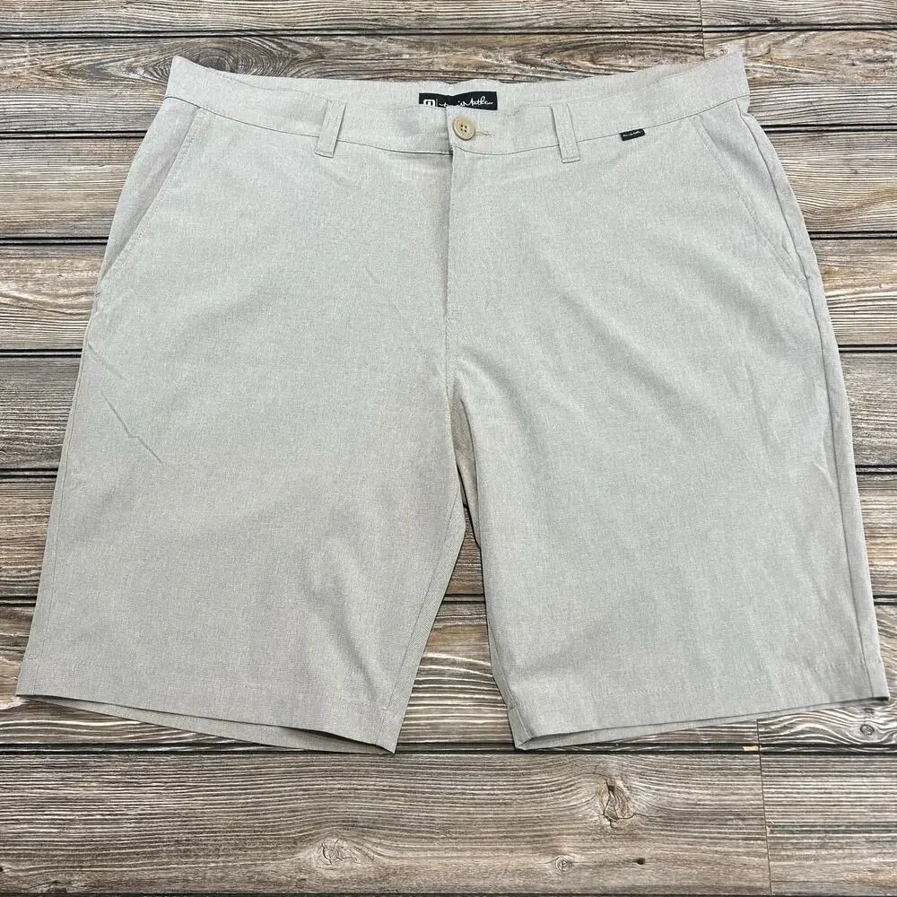 Travis Mathew Beige Lightweight Beck Hybrid Shorts 38